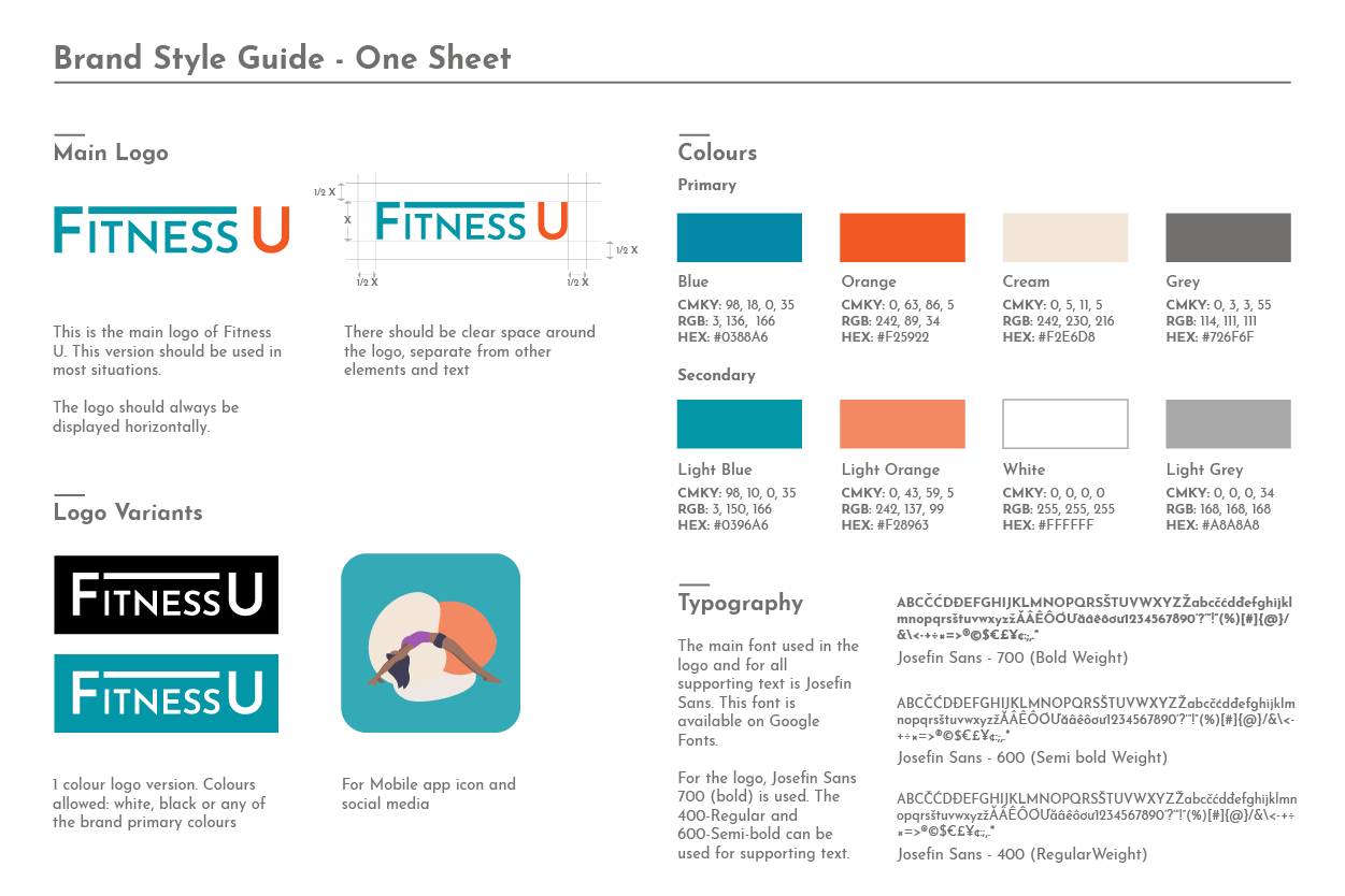 Brand style guide - one sheet